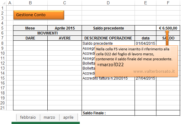 Gestire Con Excel Un Conto Corrente Entrate E Uscite | Un Foglio Di ...